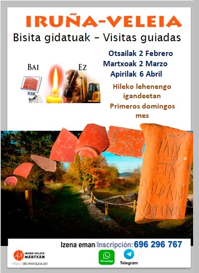 APRILAREN 6an IGANDEA. Bisita gidatuak aurten ere, hilaren lehen igandez, goizeko 11etan / DOMINGO 6 DE ABRIL. Un año más visitas guiadas, el primer domingo de mes, a las 11 horas.